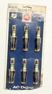 6 NOS in ORIGINAL package AC DELCO R43LTS spark plugs GREEN LINE STRIPE $9.95 - Image 1 of 4