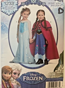 Sewing Pattern #1233 Disney Frozen Costume Size 3-8 Uncut - Picture 1 of 3