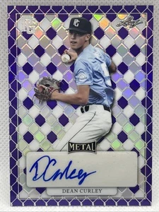 2022 LEAF PERFECT GAME SHOWCASE DEAN CURLEY PURPLE REFRACTOR AUTO 5/7 - Picture 1 of 2