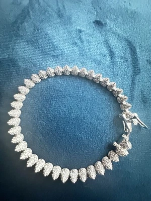 EDDIE BORGO Original Small Pave Cone Spike Crystals Tennis Bracelet Silver - Image 1 of 4