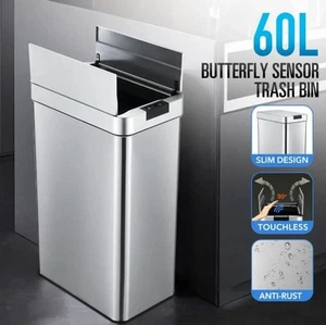 60L Sensor Rubbish Bin Kitchen Waste Trash Can Garbage Basket Recycling Dustbin - Picture 1 of 12