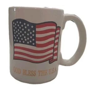 God Bless The U.S.A. Amerikanische Flagge Design Kaffeetasse Becher - Bild 1 von 4