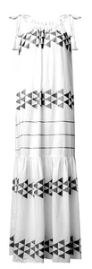 NEW Greek Archaic Kori Maxi Dress S White Black Embroidery $185 NWT FreeS&H - Picture 1 of 8