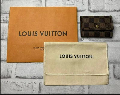 Louis Vuitton Damier Ebene Coin Purse Wallet Portemonnaie Plat N61930 Auth YK965 - Image 1 of 4