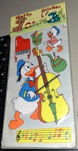 Vintage Stickers Puffy Disney Donald Duck Instruments 1 Pkg ,sat1-1 - Picture 1 of 4