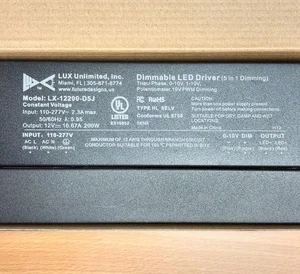 (10 CONFEZIONI) DRIVER LED 200W 5-in-1 DIMMERABILE 12V TENSIONE COSTANTE UL-Listed - Foto 1 di 5