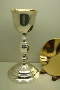 + Classic Byzantine Chalice & Paten set + 9 5/8" ht. + New + European made +  - Picture 1 of 8