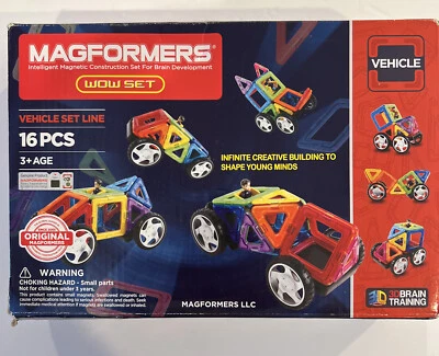 Magformers 16 Piece WOW Vehicle Set Vehicle Set (63094). 100% Complete - Image 1 of 4