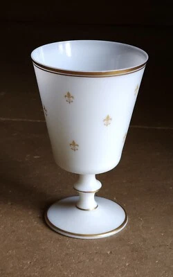  Calice En Opaline 19 Eme  FRENCH  OPALINE GLASS CHALICE  Baccarat ?  Royaume - Photo 1/4