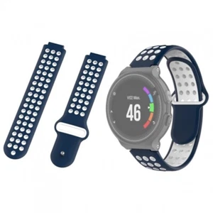 Bracelet Montre Pour Garmin 220 230 235 630 620 735XT Silicone Bleu Blan - Photo 1 sur 1
