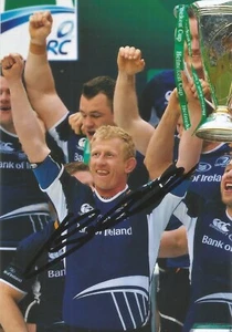 LEINSTER RUGBY UNION: FOTO DE CELEBRACIÓN DE TROFEOS 6x4 firmada por Leo Cullen + certificado de autenticidad - Imagen 1 de 1