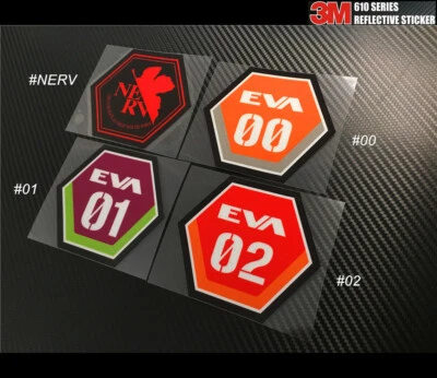 EVANGELION EVA 00 01 02 Sticker JDM Car / Motorcycle / Computer Reflective #E37 - Image 1 of 2