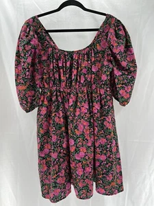 PINCH Baumwoll Minikleid Damen Gr. M geblümt rosa grün schwarz Girlcore Cottagecore - Bild 1 von 12