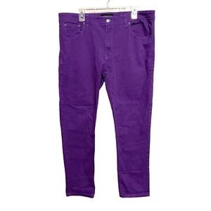 Victorious Men's Purple Skinny Fit Jeans Stretch Pants Size 38/30 W38 L30 - Picture 1 of 9