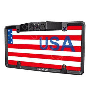 License Plate Car Rear View Reverse Backup Camera Parking Sensor 2LED Waterproof - Picture 1 of 14