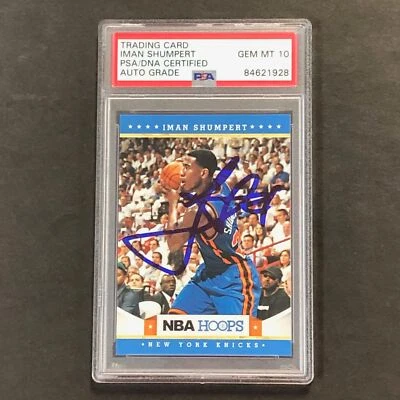 Tarjeta firmada por Iman Shumpert 2011-12 Panini NBA Hoops #238 automática 10 PSA losa Knic Foto 1 de 2