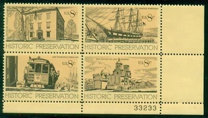SCOTT #'s 1440-1443 PLATE BLOCK, HISTORIC PRESERVATION, MNH, GREAT PRICE! - Picture 1 of 1