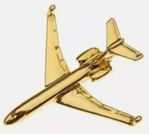 Global Express Pin Badge ave.25mm finished 22 carat gold plate plane - Picture 1 of 1