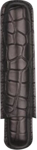 1Er Astuccio Per Sigari In Pelle Nera Croco / Lunghezza 160 Mm / Ø Interno 21 Mm - Picture 1 of 2