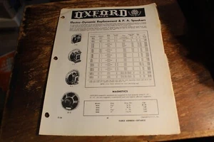 OXFORD TARTAK SPEAKERS 1940'S BROCHURE 2 SIDED  - Picture 1 of 2