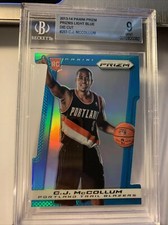 2013/14 Panini Prizm CJ McCollum #/199 Light Blue Die-Cut #283 RC BGS 9 Mint