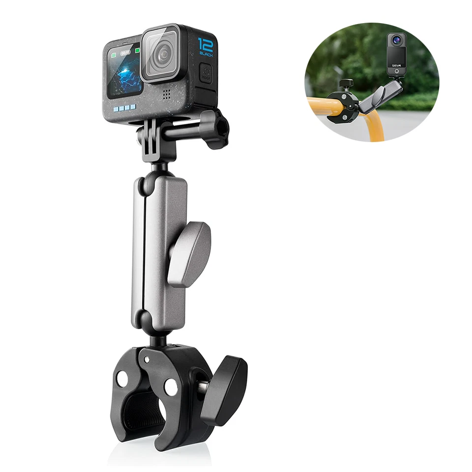 Motorrad Halterung Action Kamera Fahrrad Lenker Halter Dual 360° For SJCAM GoPro