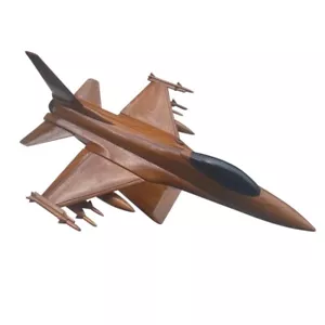 Modelo de avión de escritorio F16 Falcon de madera de caoba - Imagen 1 de 5