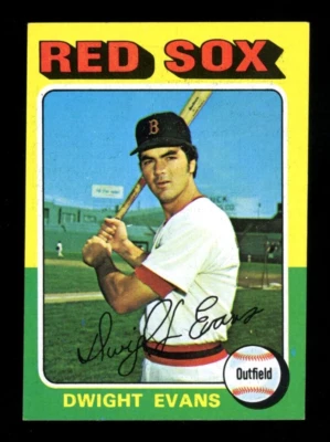 1975 TOPPS MLB BASEBALL #255 Dwight Evans NM-MINT Boston Red Sox Card - Image 1 of 2