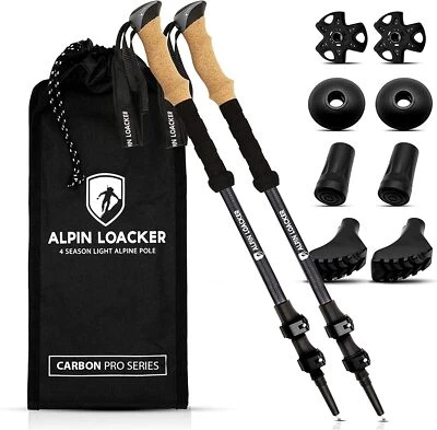 ALPIN LOACKER Teleskop Carbon Wanderstöcke mit Korkgriff - Trekkingstöcke