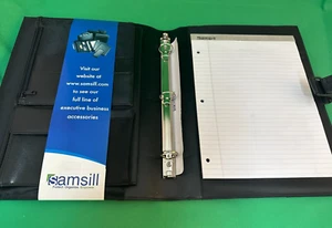 Samsill Cuero Negro 1" Carpeta de Anillas Portafolio Organizador 8.5" x 11" - Imagen 1 de 4