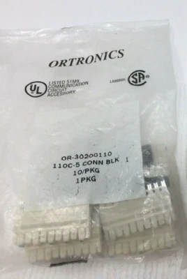 (3 packs of 10 each) Ortronics OR-30200110 Connector Kit 110C5 Connecting Blocks - Image 1 of 2