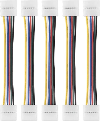 5Pcs 6 Pin 12mm Solderless Strip to Strip Jumper Cable 150mm Length - Image 1 of 4