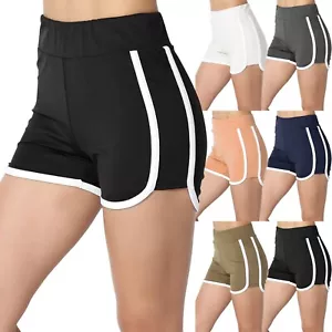 TheMogan Damen sportlich Kontrast Laufen Pull-On Biker Delphin Shorts Training - Bild 1 von 44