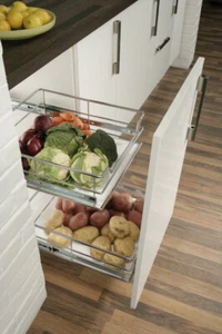 Hafele Pull Out Basket Set, Chrome Baskets set, Cabinet Width 300mm, soft close - Picture 1 of 2