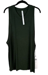 NWT ALO Yoga Heat Wave Tank Top Ribbed Muscle Hunter Green Large L Shirt Yoga - Picture 1 of 4