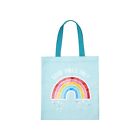 New Rainbow Blue Good Vibes Only Canvas Shopper Shopping Tote Bag
