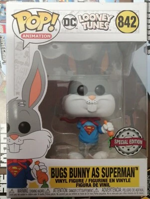 FUNKO POP LOONEY TUNES BUGS BYNNY AS SUPERMAN N° 842 SPECIAL EDITION NUOVO  - Imagen 1 de 4