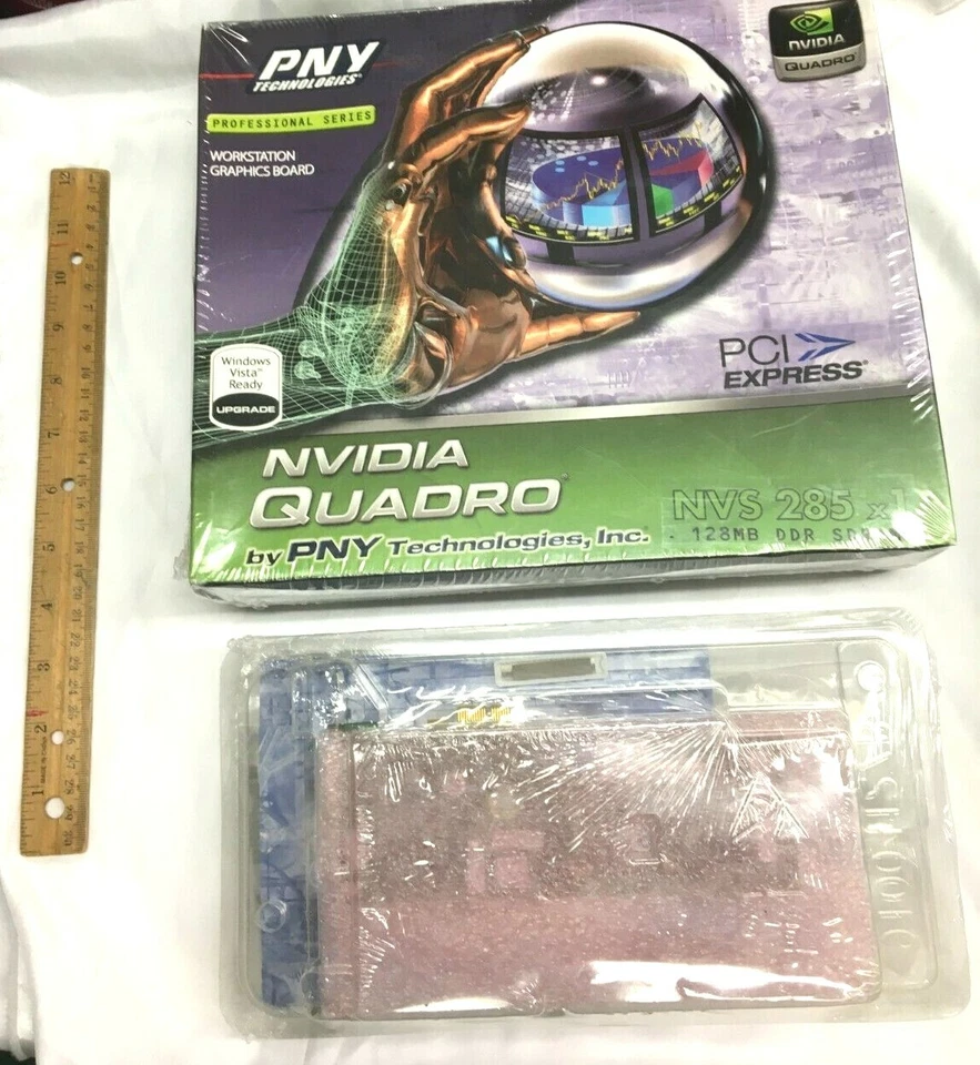 PNY Nvidia Quadro 128MB Dual Monitor Video Card NVS 285 NVS2 NIB Free Shipping - Image 1 of 4