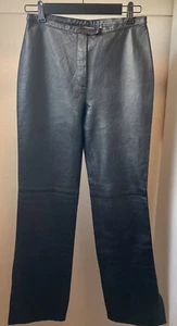 newport news black leather pants size 6T - Picture 1 of 8