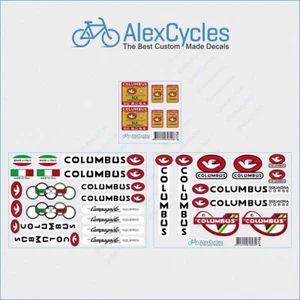 Bicycle Columbus SLX DE ROSA Rinforzi Elicoidali Frame & Fork Decals Sticker Set - Picture 1 of 1