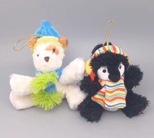 Hugfun Int'l Hund und Pinguin Winter Schal 6 Zoll Plüschtier Stofftier Spielzeug Vintage - Bild 1 von 6