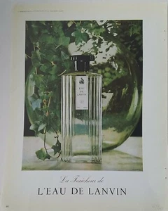 1956 L'eau de Lanvin perfume bottle vintage fragrance color ad - Picture 1 of 1