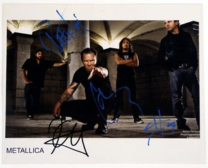 Metallica Signed Photo x 4 Original James Hetfield Dwarf Hypnotism A Speciality - Picture 1 of 14