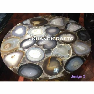 18" Marble Coffee Table Top Agate Stone Handmade Art Sofa Furniture Home Decor - Picture 1 of 3