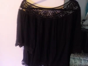 Love On a Hanger Womens Peasant top Black size 2X - Picture 1 of 7