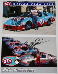 1995 1996 BOBBY HAMILTON signed STP Pontiac NASCAR Postcard Hero Card Lot Of 2 - Picture 1 of 2