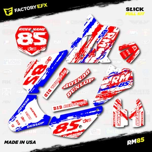 Red White Blue Slick Racing Graphics Kit fits Suzuki RM85 01-21 RM 85 Decal - Picture 1 of 5