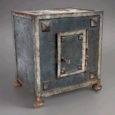 ANCIEN PETIT COFFRE FORT POINTE DE DIAMANT OLD IRON STRONGBOX SAFE CASSAFORTE  - Photo 1/4