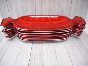 Lot of 8 Red Christmas Twist Candy Trays Plastic New - Picture 1 of 7