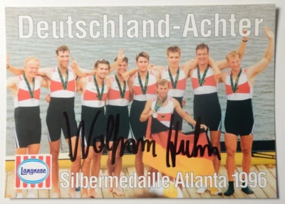 Wolfram Huhn Autogramm | Rudern Deutschland-Achter, Olympia-Zweiter - Bild 1 von 2